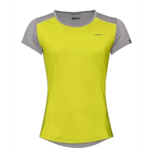 Head Sammy T-Shirt G Yellow Grey 2020 - girl's tennis t-shirt
