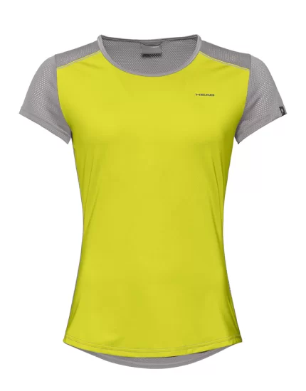 Head Sammy T-Shirt G Yellow Grey 2020 - girl's tennis t-shirt