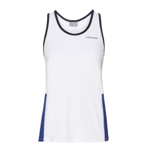 Head Club Tank Top G White Royal Blue - girl's tennis top shirt