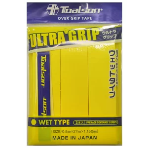Toalson Ultra Grip Yellow 3 Pack - over grip tape