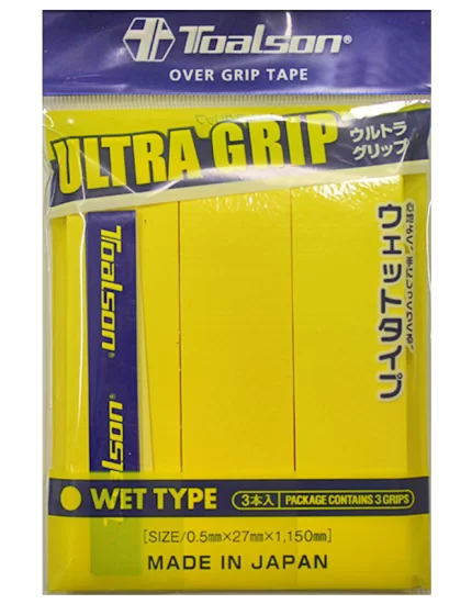 Toalson Ultra Grip Yellow 3 Pack - over grip tape