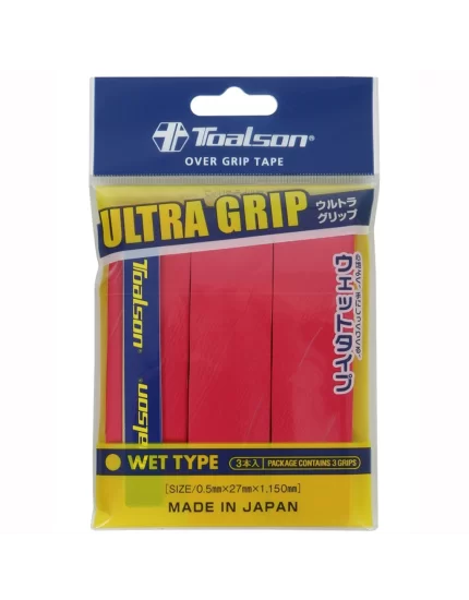 Toalson Ultra Grip Red 3 Pack - over grip tape