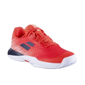 Babolat Jet Mach 3 Clay Junior Strike Red White  - junior tennis shoes