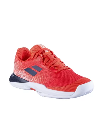Babolat Jet Mach 3 Clay Junior Strike Red White  - junior tennis shoes