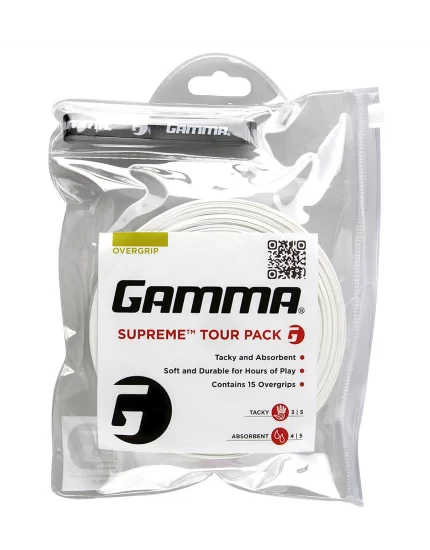 Gamma Supreme Tour Pack White (15 pcs.) - overgrip