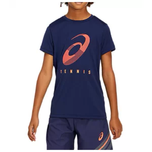 Asics Tennis B Graphic Tee Techno Cyan - boy tennis t-shirt