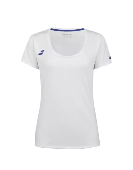 Babolat Play Cap Sleeve Top Girl White White - girl tennis t-shirt