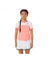 Asics Girls Tennis SS Top Guava Brilliant White - girl tennis shirt