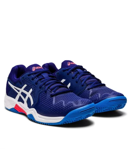 Asics Gel-Resolution 8 Clay GS Dive Blue White - tennis shoes
