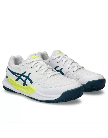 Asics Gel-Resolution 9 GS Clay White Restful Teal - junior tennis shoes