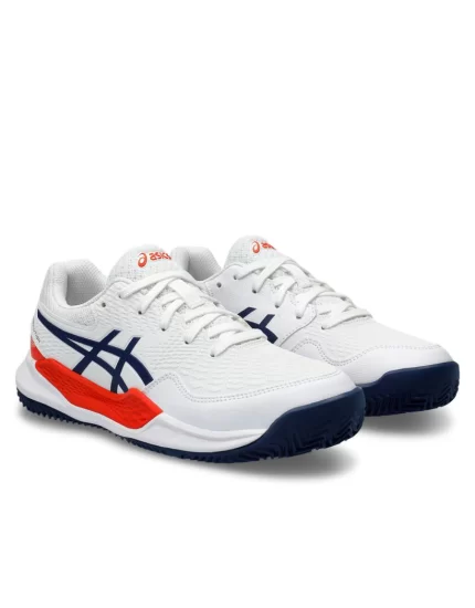 Asics Gel-Resolution 9 GS Clay White Blue Expanse - junior tennis shoes