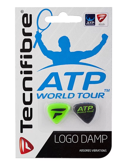 Tecnifibre Logo Damp ATP Black Lime - tłumiki drgań