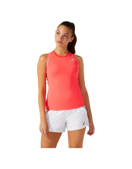 Asics Court W Piping Tank Diva Pink - women tennis top