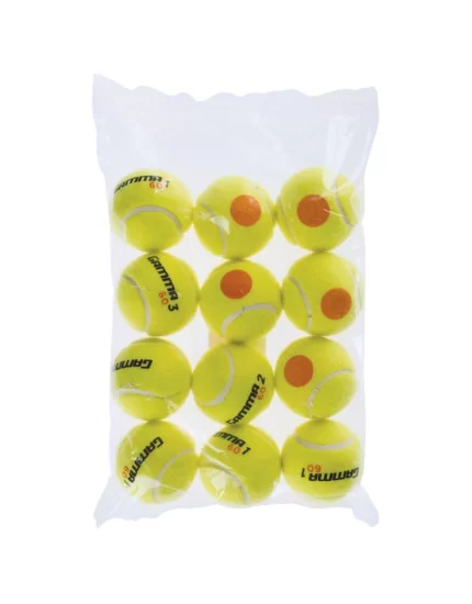 Gamma 60 Stage 2 Tennis Ball Orange Dot (Stage 2) 12 Pack - tennis balls
