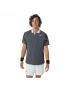 Asics Men Court Graphic Polo-Shirt Carrier Grey - men's tennis t-shirt