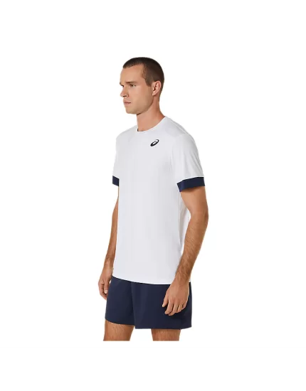 Asics Men Court SS Top Brilliant White Midnight - men's tennis t-shirt