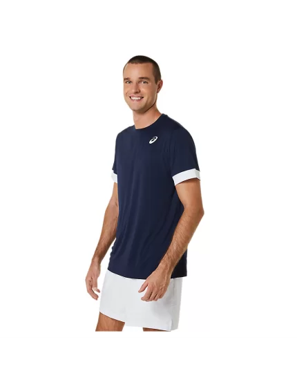 Asics Men Court SS Top Midnight Brilliant White - men's tennis t-shirt