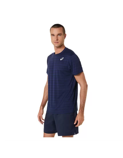 Asics Men Court Stripe SS Top Midnight - men's tennis t-shirt