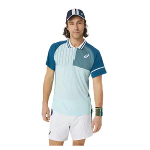 Asics Men Match Polo-Shirt Aquamarine - tennis shirt