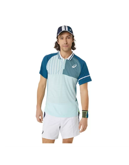 Asics Men Match Polo-Shirt Aquamarine - tennis shirt