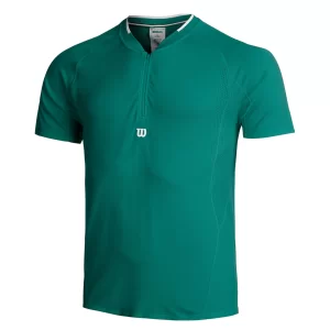Wilson M Players Seamless Zip HNLY 2.0 Field Green  - mens tennis tshirt