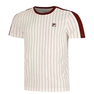 Fila T-Shirt Stripes Jascha 2 White Alyssum Cabernet