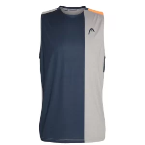 Head PADEL Tank Top Men Grey Orange - ment tenis top