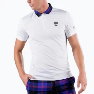 Hydrogen Tartan Zipped Tech Polo