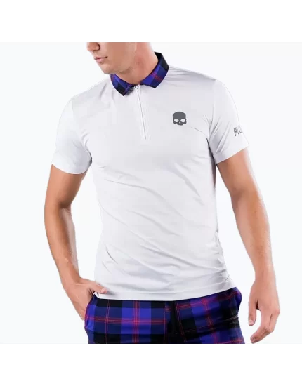 Hydrogen Tartan Zipped Tech Polo