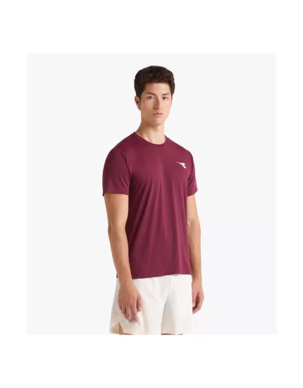 Diadora SS T-Shirt Icon Maroon Banner