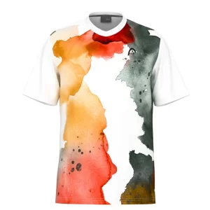 Head Topspin T-shirt Men Print Vision Orange Alert - men tennis t-shirt
