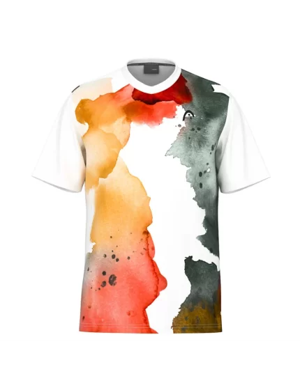 Head Topspin T-shirt Men Print Vision Orange Alert - men tennis t-shirt