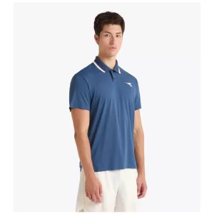 Diadora SS Polo Icon Ensign Blue - Blue - men's tennis polo