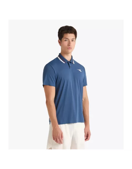 Diadora SS Polo Icon Ensign Blue - Blue - men's tennis polo