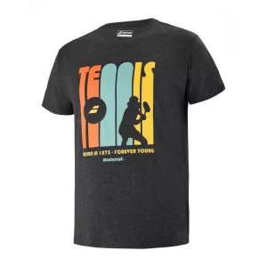 Babolat Exercise Message Tee Men Dark Grey - tennis tshirt