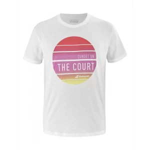 Babolat Exercise Message Tee Men White - tennis tshirt