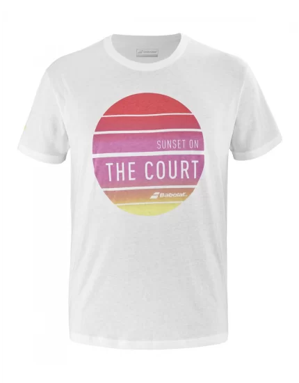 Babolat Exercise Message Tee Men White - tennis tshirt