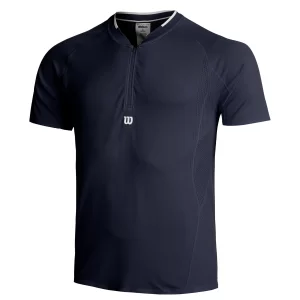 Wilson M Players Seamless Zip HNLY 2.0 Navy - mens tennis tshirt