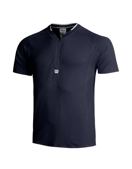 Wilson M Players Seamless Zip HNLY 2.0 Navy - mens tennis tshirt