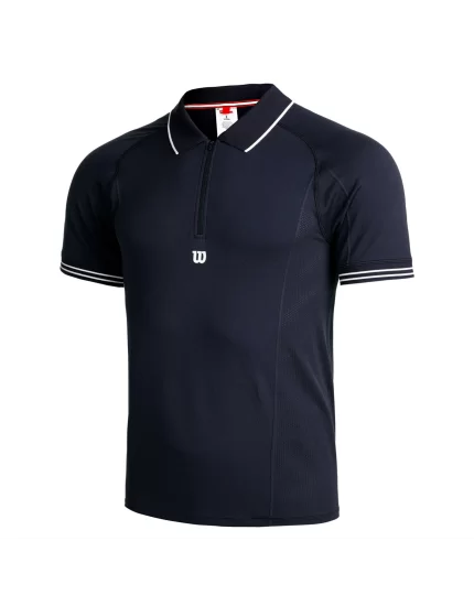 Wilson M Players Seamless Polo Navy - mens tennis polo