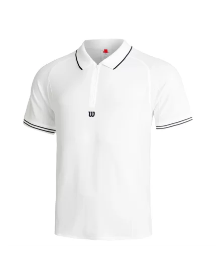 Wilson M Players Seamless Polo Bright White - mens tennis polo