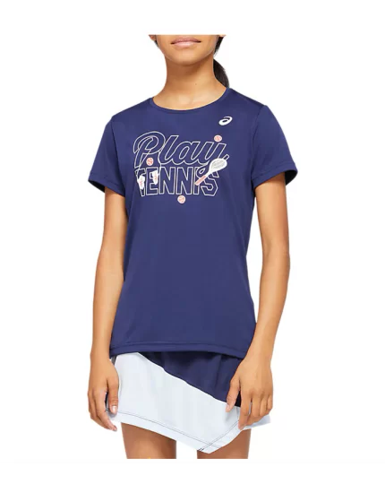 Asics Tennis G Kids GPX Tee Peacoat - girl tennis t-shirt