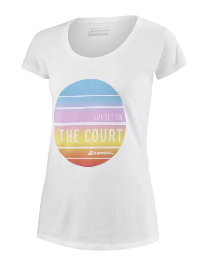 Babolat Exercise Message Tee Girl white - women's tennis tshirt