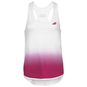 Babolat Compete Tank Top Women White Vivacious Red - womens tennis top shirt