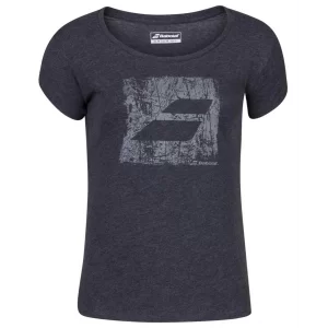 Babolat Exercise Big Flag Tee Women Black - womens tennis shirt