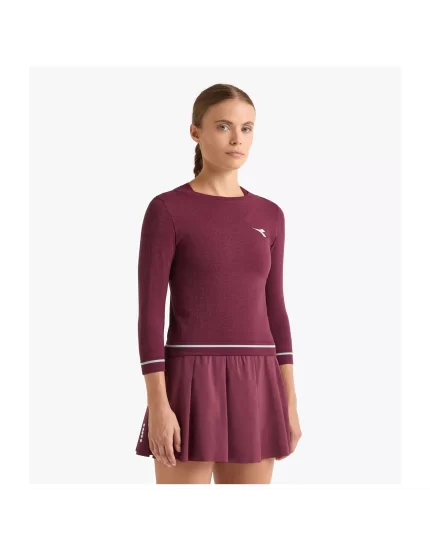 Diadora L. 3/4 T-Shirt Icon Stratouno Maroon Banner