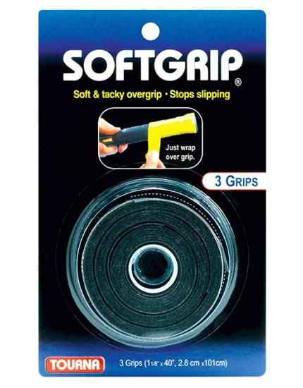 Tourna Softgrip Black (3 pcs.) - soft, tacky overgrip