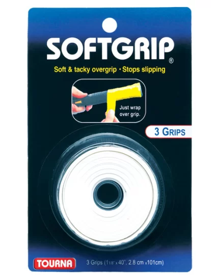 Tourna Softgrip White (3 pcs.) - soft, tacky overgrip