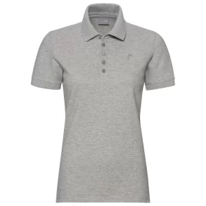 Head Polo W Grey Melange - women tennis polo shirt