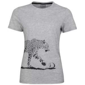 Head LEOPARD T-Shirt Grey melange - tennis t-shirt
